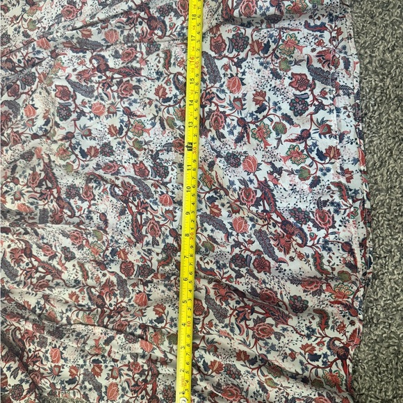 Zara 100% Silk Bohemian Peasant Print Blouse‎ Large - Picture 8 of 9